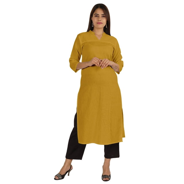 Moomaya Blouses Unies pour Femmes Kurti Ethnique Indienne Kurta Décontractée en Coton