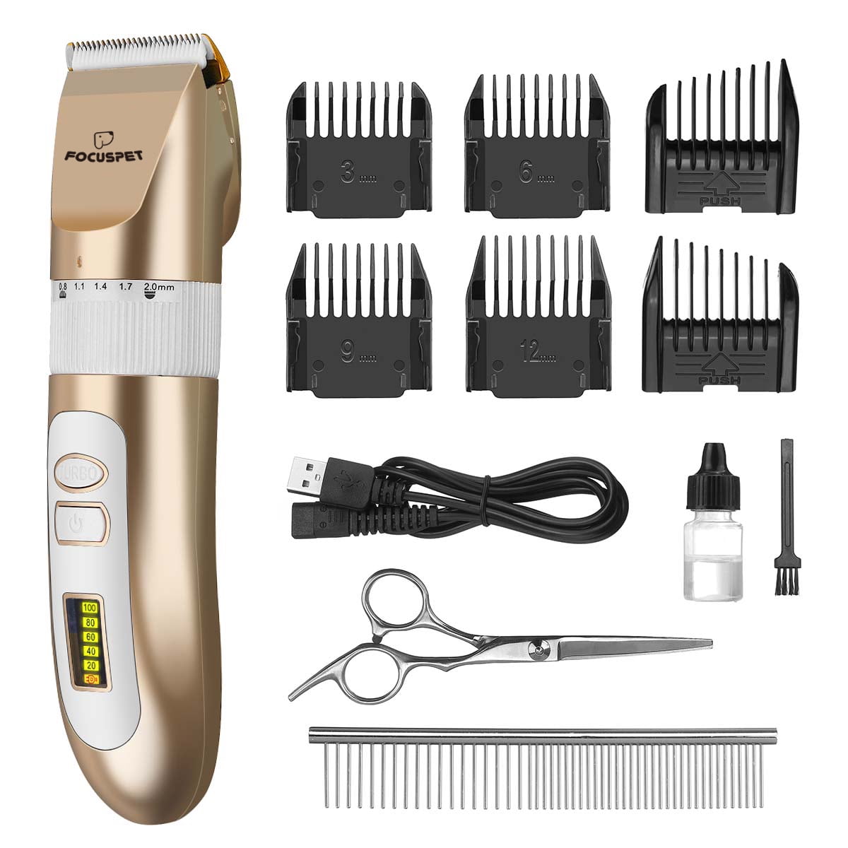 Focuspet Dog Grooming Kit Clippers, Low Noise, Electric Quiet