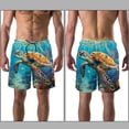 thumbnail image 3 of luoweisi Men's Beach Shorts Quick Dry Swim Trunks with Mesh Lining Sea Turtle S, 3 of 5