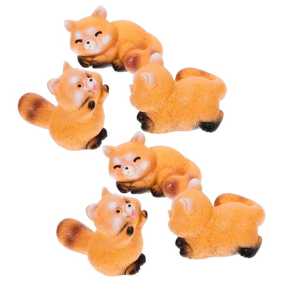 HIAKDOFT 6Pcs Realistic And Adorable Panda Figurine Resin Mini Figures For Cake Decor Collectors