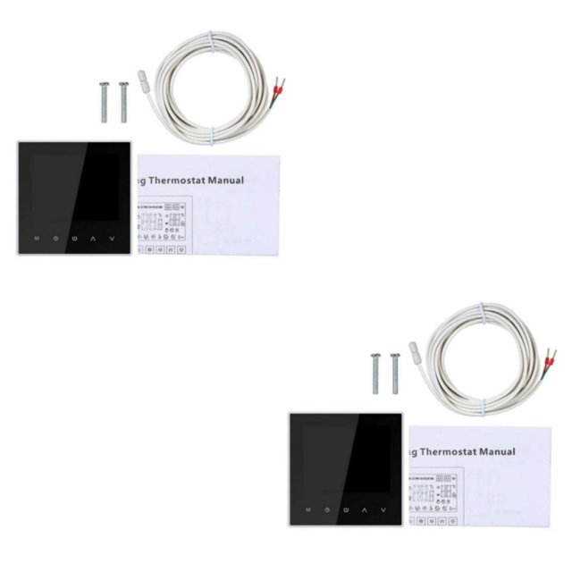 Termostato Inteligente Eigraketly Sensor de Calefacción de Suelo Pantalla Táctil LCD Tipo 1 2piezas