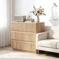 thumbnail image 4 of Ktaxon Solid Wood 3 Drawer Dresser Nightstand Modern Wood Chest of Drawers Bedroom Modern Stylish Farmhouse Finish, Oak, 4 of 15