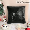 thumbnail image 6 of PiccoCasa 18"x18" Decorative Cushion Cover Sparkling Glitter Sequin Throw Pillowcase, Black, 6 of 8