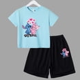 thumbnail image 5 of Nuevo conjunto de camiseta y pantalones cortos de verano con dibujos animados de Disney, bonito Stitch Angel para niños y niñas, ropa de algodón para niños, conjunto informal de 2 piezas para niños, 5 of 5