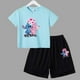 thumbnail image 5 of Nuevo conjunto de camiseta y pantalones cortos de verano con dibujos animados de Disney, bonito Stitch Angel para niños y niñas, ropa de algodón para niños, conjunto informal de 2 piezas para niños, 5 of 5