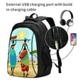 thumbnail image 2 of Balery African Women Mochila con carga USB para hombre y mujer - Mochila impermeable y antirrobo para laptop con puerto USB para viajes, trabajo, 2 of 7