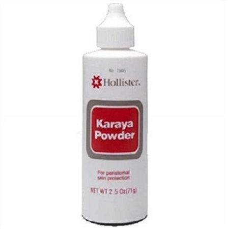 Hollister Karaya Ostomy Care Powder Puff Bottle for Peristomal Skin Protection 2.5oz.  12 Pack