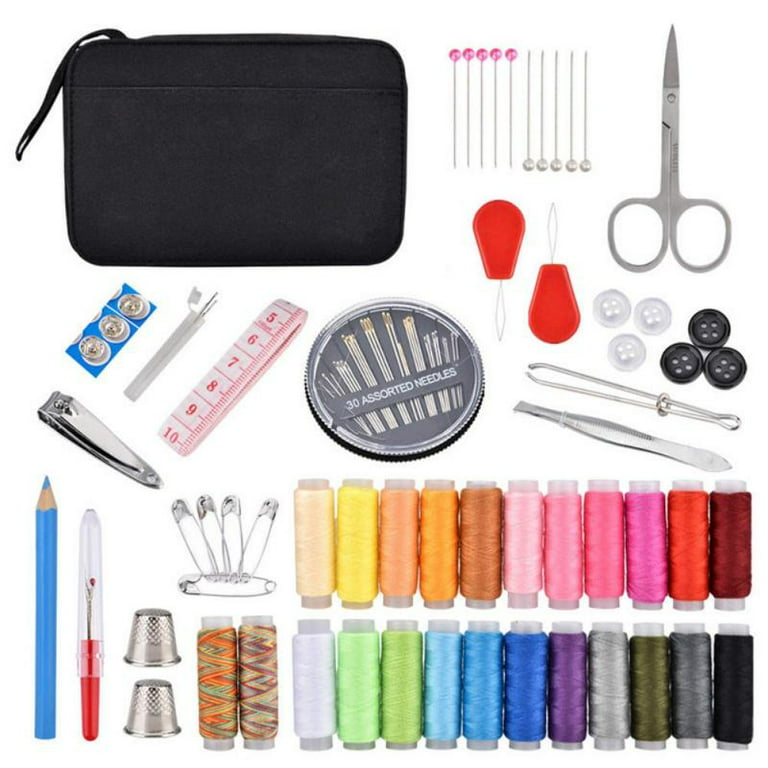 Sewing Kit with Carrying Case, 126 Pcs Sewing Supplies for Home Travel,  Portable Sewing Thread with Needle and Thread Kit with Scissors, Thimble