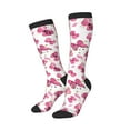 thumbnail image 2 of Fotbe Girl Butterfly print Women's Men's Novelty Crew Socks Cotton Socks Knee High Socks for Walking,Running,Nurses,Pregnancy, 2 of 9