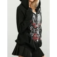 thumbnail image 4 of Women Y2K Zip Up Hoodies Grunge Graphic Sweatshirt Jacket Goth Aesthetic Vintage Hooded Streetwear, 4 of 6