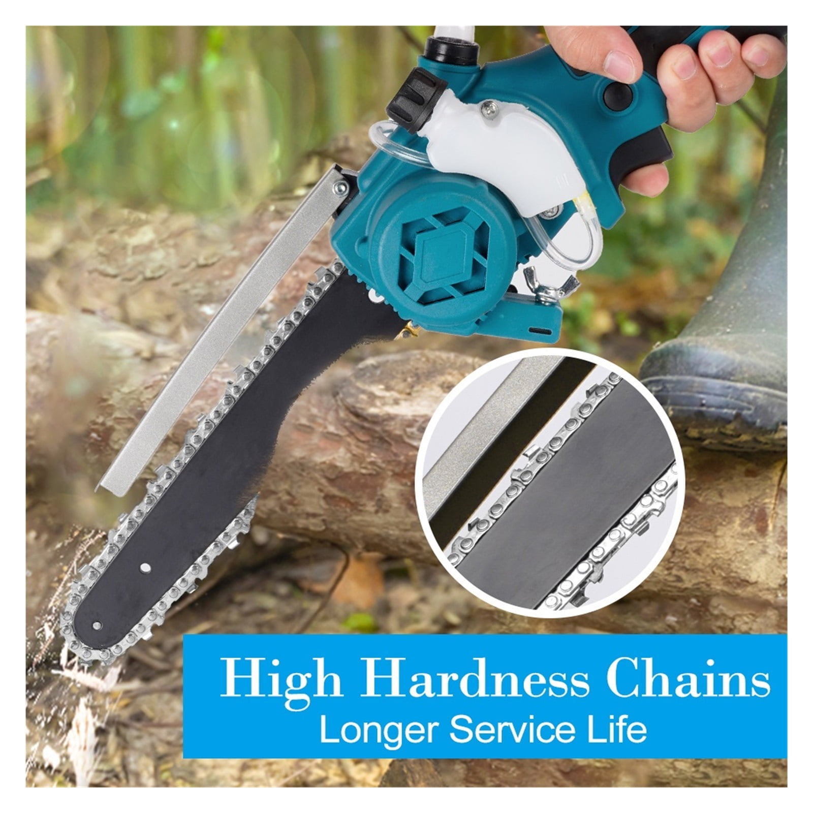 8 Inch Brushless Electric Saw 2000W High Power Cordless Chainsaw Garden Cutting Trimming Tool Chainsaw ,2 IN 1 Trimmer & Edger