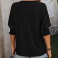 thumbnail image 6 of Women's Casual Solid Color V Neck Short Sleeve Tops Blouses T-Shirt, 6 of 7