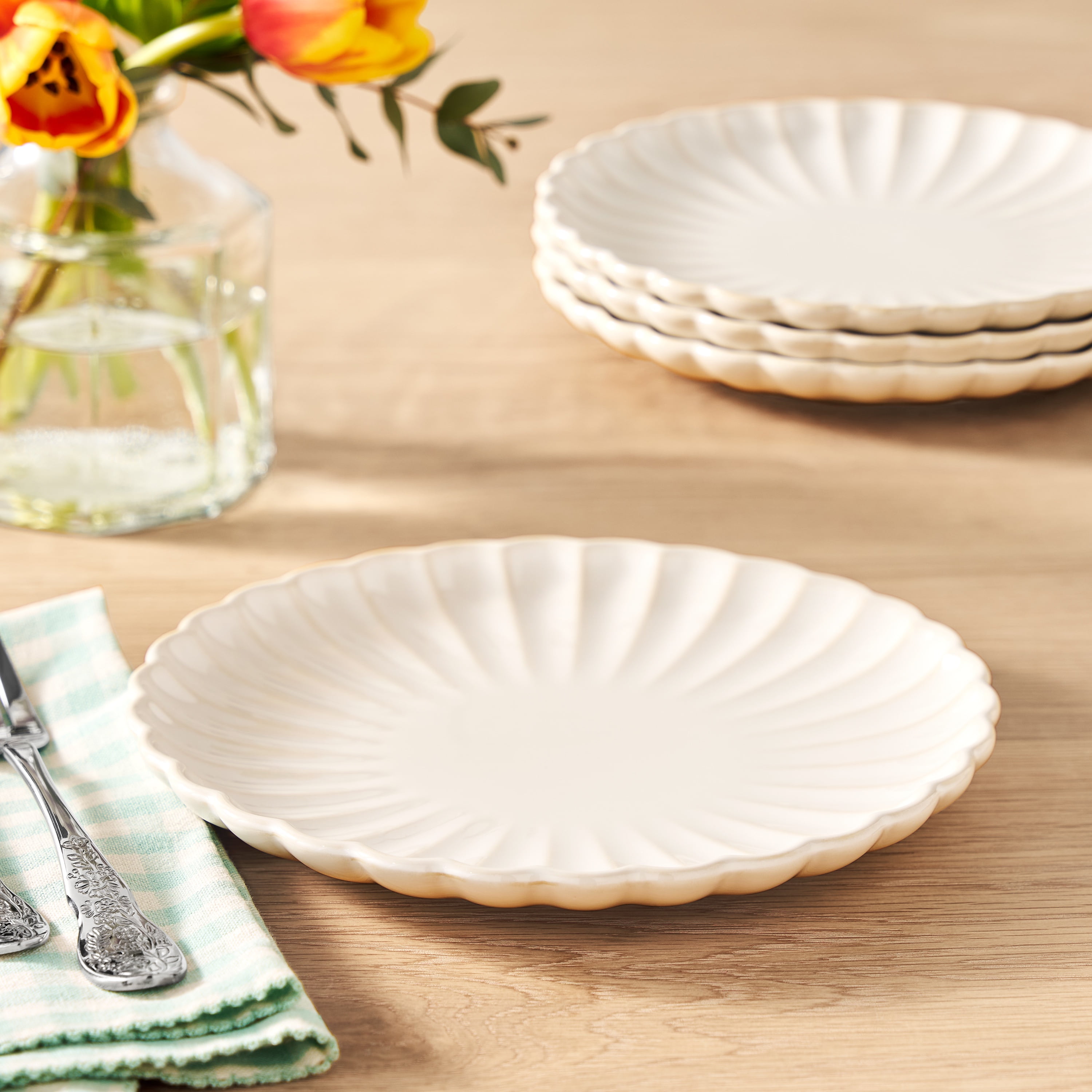 The Pioneer Woman Colette Cream Salad Plate 8.5-inch scalloped