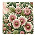thumbnail image 4 of Ambesonne Floral Shower Curtain, Garden of Flowers in 70s, 69"Wx84"L, Pink Reseda Green and Ivory, 4 of 4