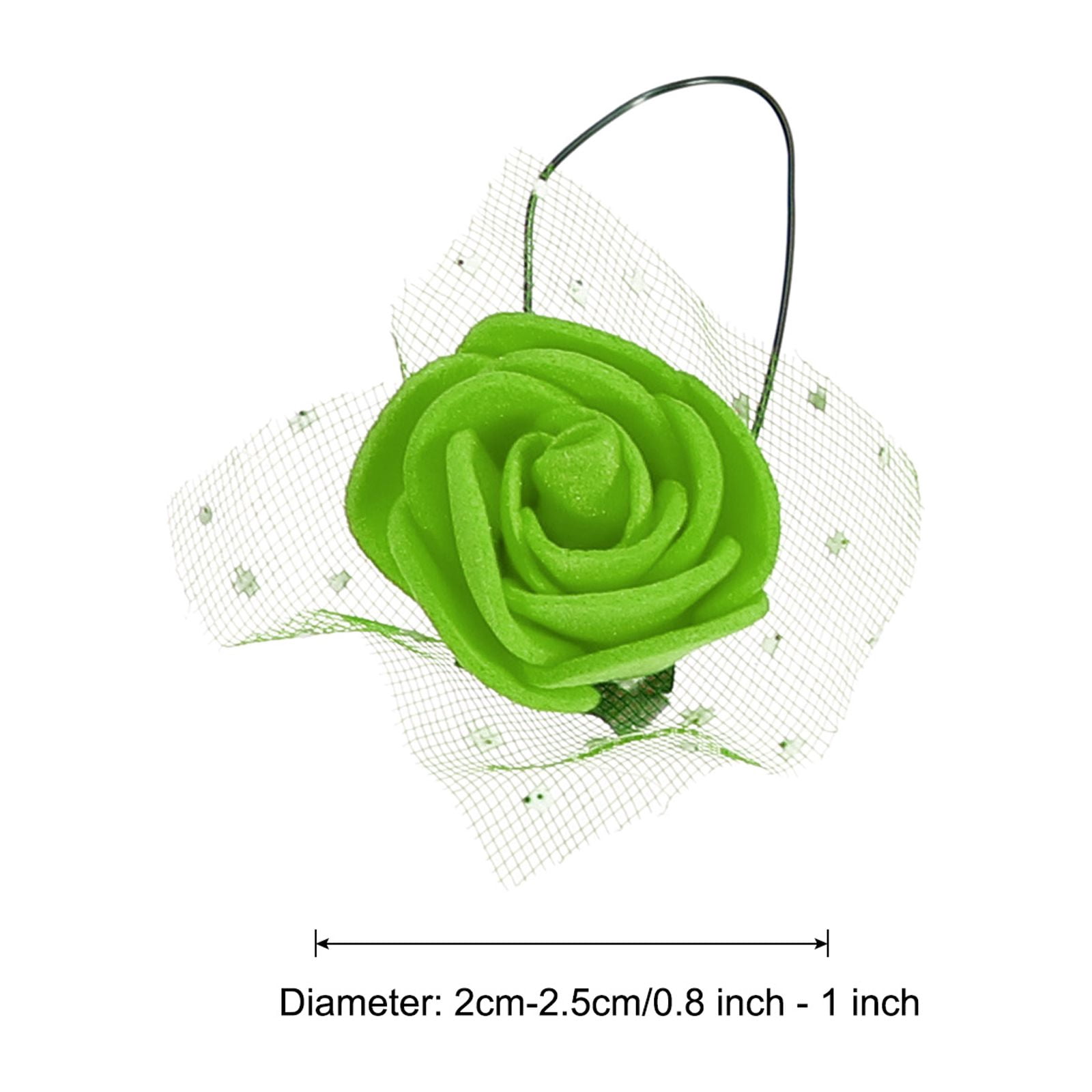 Uxcell Artificial Rose Flower Heads Green Mini Faux Flowers 0.8"-1" 288Pcs