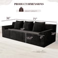thumbnail image 2 of 71" Corduroy Boneless Loveseat Sofa, Modern 3-Seater Cloud Couch with Memory Foam & 3 Pillows, No Assembly Required, 2 of 9