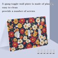 thumbnail image 3 of Yayeee Toggle Light Switch Wall Plate 3-Gang 6.37"x4.48" Decorative Outlet Cover, Red Floral, 3 of 7