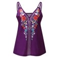 thumbnail image 4 of Top con estampado floral para mujer, cuello en V, sin mangas, tirantes finos, blusa sin mangas, Tops de verano Pompotops lopia998698, 4 of 5