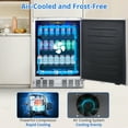 thumbnail image 3 of Beverage Refrigerator 15 Inch, Weather Proof Stainless Steel Beverage Fridge for Outdoor Kitchen and Patio, Indoor/Outdoor Beverage Cooler for 110 Cans, Built-in/Freestanding, 3 of 8