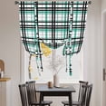 thumbnail image 4 of Tie Up Curtains for Windows Green Buffalo Plaid Valance Adjustable Balloon Curtain Black Check Stripe Tie Up Shades for Kitchen Living Room Bedroom Privacy Curtain Drape 34x45 Inch, 4 of 9