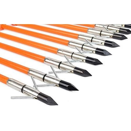 3/6Pcs Bowfishing Arrows Fiberglass Solid Arrows with Fish Hunting Broadhead