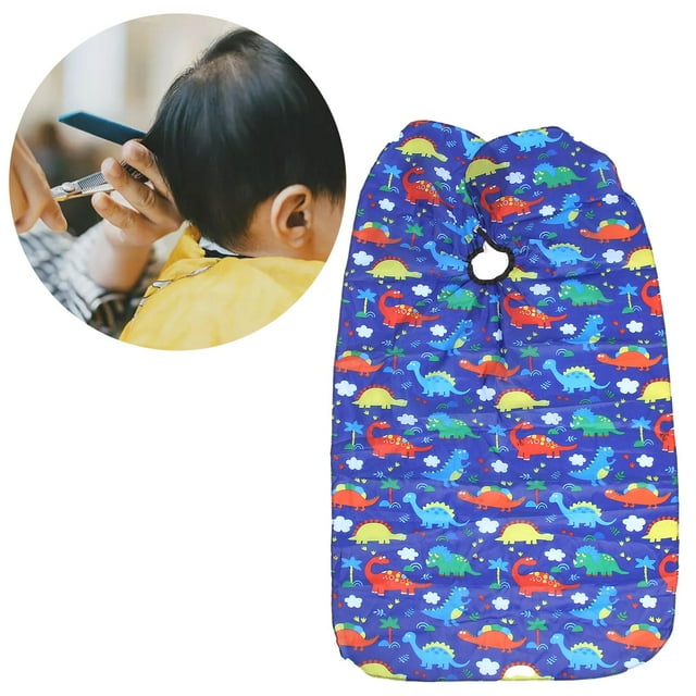 Capa de peluquero para niños, resistente a las , antiestático, ajustable, profesion, delantal de corte de cabellero para salón de peluquería, , Impresión de Impresión de dinosaurio