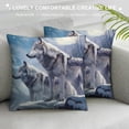 thumbnail image 3 of Abstract Wolves Pillow Covers Natural Snow Mountains Starry Moon Pillow Cases for Kids Teens Adults  Jungle Wild Animals Decor Cushion Covers for Car Office Chairs, 3 of 5