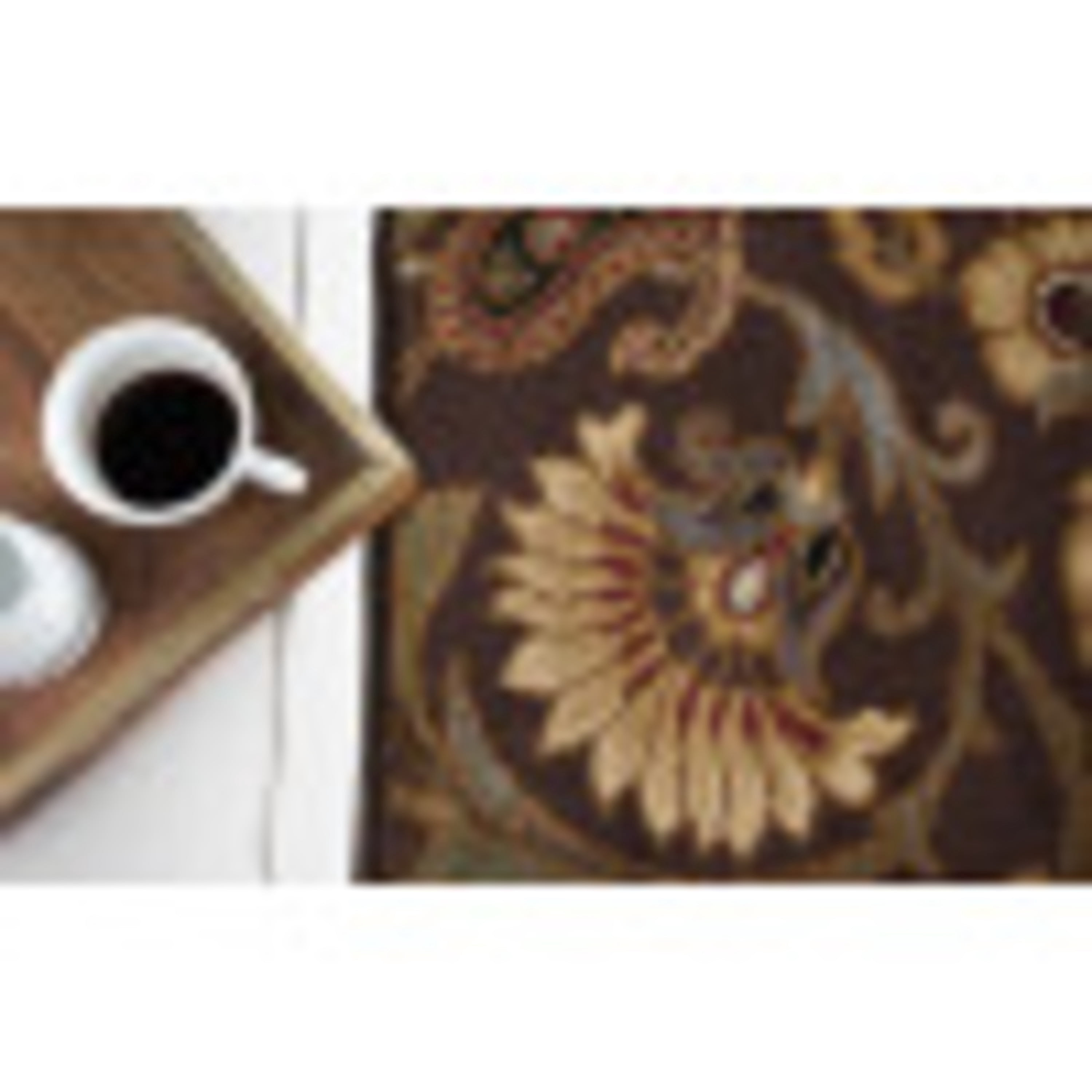 Elegance Transitional 9' x 12.6' Brown and Sage Green Polypropylene Indoor Area Rug