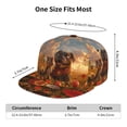 thumbnail image 2 of Flat Bill Trucker Hats for Women Men - cat dog friendship Adjustable Flat Baseball Cap Snapback Hats Dad Hats for Men, 2 of 7