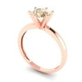 thumbnail image 2 of 1 ct Round Cut Natural Morganite Solitaire 18K Rose Gold Womens Engagement Ring, 2 of 5