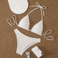 thumbnail image 2 of uvwlwu Women Ribbed Triangle Halter Bikini Top with Tassel Charm Two Piece Swimsuit,L, 2 of 6