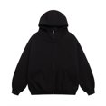 thumbnail image 1 of Autumn/Winter Heavyweight 500g Double-Headed Zipper High Neck Cardigan Jacket Solid Color Loose Casual Hoodie, 1 of 4