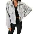 thumbnail image 5 of Fall Winter Women Jacket Turn-down Collar English Style Chest Pockets Windproof Outwear Single-breasted Solid Color Button Closure Commuting Daily Wear Overcoat, 5 of 8