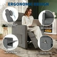 thumbnail image 3 of Power Recliner Chair with USB Port - Electric Adjustable Recliner Sofa, Overstuffed Ergonomic Design, Tall Back, 2 Side Pockets, for Living Room, Home Theater, 3 of 7