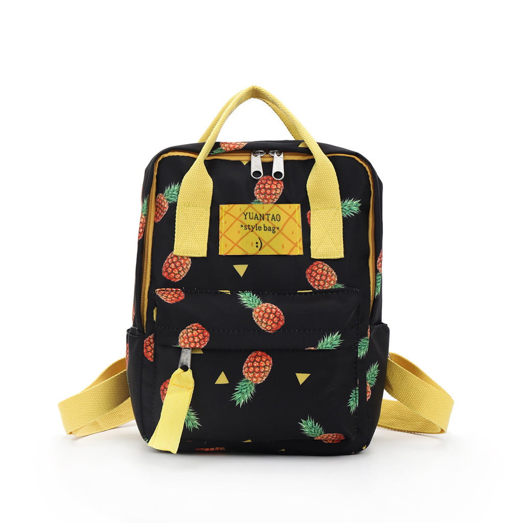 Cute Pineapple Backpack for College Lightweight Canvas Bookbags for Women Travel Rucksack 