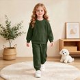thumbnail image 2 of KPOPLK Teen Girls Outfit Sets 2 Pieces Long Sleeve Solid Color Pullover Sweatshirt & Jogger Pants Clothing Sets,Size 14-15 Years, 2 of 6