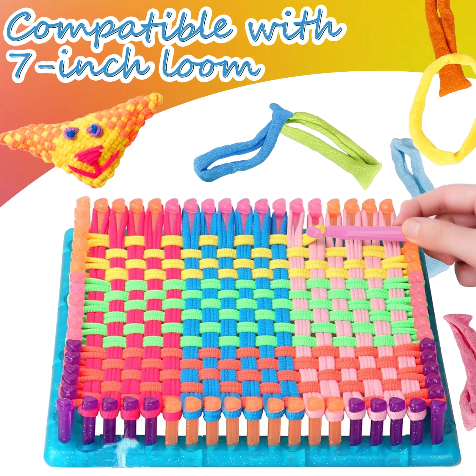 Threns 1000Pcs Refill Loops for 7-Inch Weaving Loom,12 Color Loom Loops for Potholder Making,Durable Nylon Craft Bands for Kids Adults DIY Projects