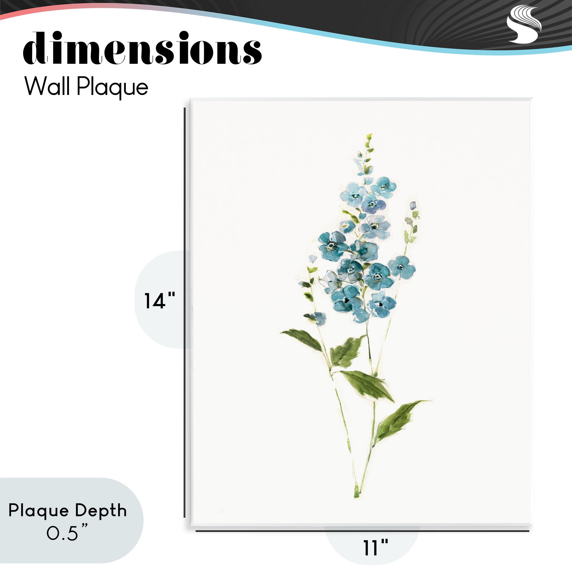 Stupell Industries Delicate Blue Sprigs Wall Plaque Art, design by Sally Swatland
