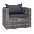 thumbnail image 4 of vidaXL Garden Chair with Cushion and Pillow Poly Rattan Grey, 4 of 4