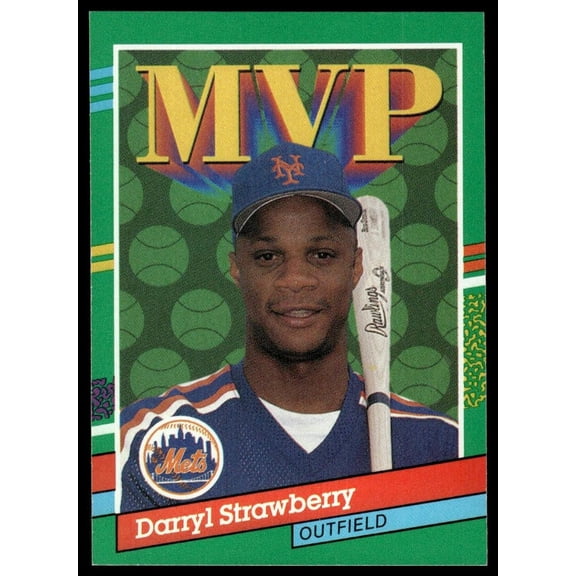 1990 Leaf MVP Darryl Strawberry #408 New York Mets Baseball Card New York Mets MLB Baseball Trading Card