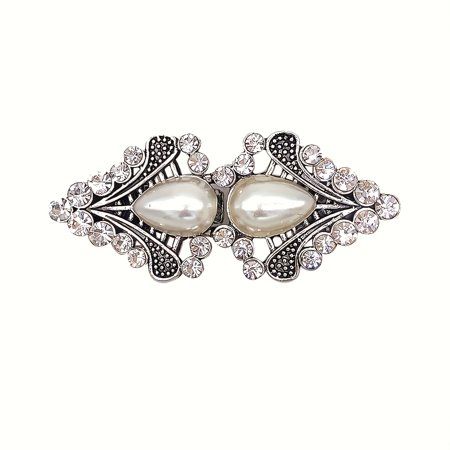 1/3pcs Vintage Sweater Shawl Clip Set, Retro Rhinestone Brooch Cardigan Collar Clips, Alloy Cape Cloak Pins, Artificial Crystal Mosaic, Daily Wear Accessory for Women - All Seasons
