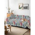 thumbnail image 3 of Spring Red Floral Couch Cover, Daiy Birds Farmhouse Blue Botanical Oversized Sofa Cover Blanket for 3 Cushion Couch, Sectional Sofa Slipcover Furniture Protector for Living Room Bedroom 71''x150'', 3 of 9