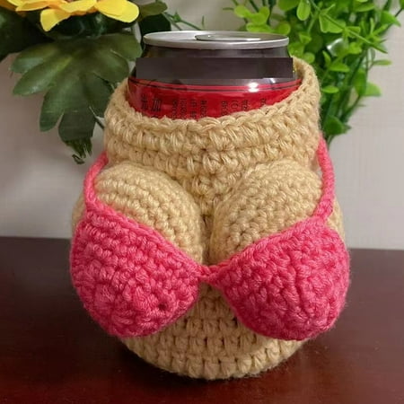 

RuiKe Bottle Cozy Beer Covers Big Boobs Design Soft Knitted Bottle Decor Dress Sleeves Creative Novelty Party Supplies New