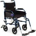 thumbnail image 2 of Medline Hybrid Wheelchair + Transport Chair, Swing Away Footrests & Removable Desk-Length Arms, 300 lb. Weight Capacity, Blue Frame, 2 of 8
