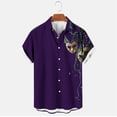 thumbnail image 3 of MELDVDIB Mens Shirts Carnival Printed Loose Summer Tops Button-Up Turn-Down Collar Short Sleeve Beach Shirts with Pocket, 3 of 6