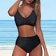 thumbnail image 4 of Bikini Mujer Traje de Baño Conjunto de Bikini Push Up Sexy Para Mujer, Traje de Baño de Dos Piezas de Cintura Alta, Tankini Con Estampado Fruncido Retro Para Playa y Piscina 1662, 4 of 6
