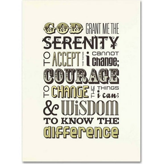 Trademark Fine Art "Serenity Prayer I" Canvas Art by Megan Romo