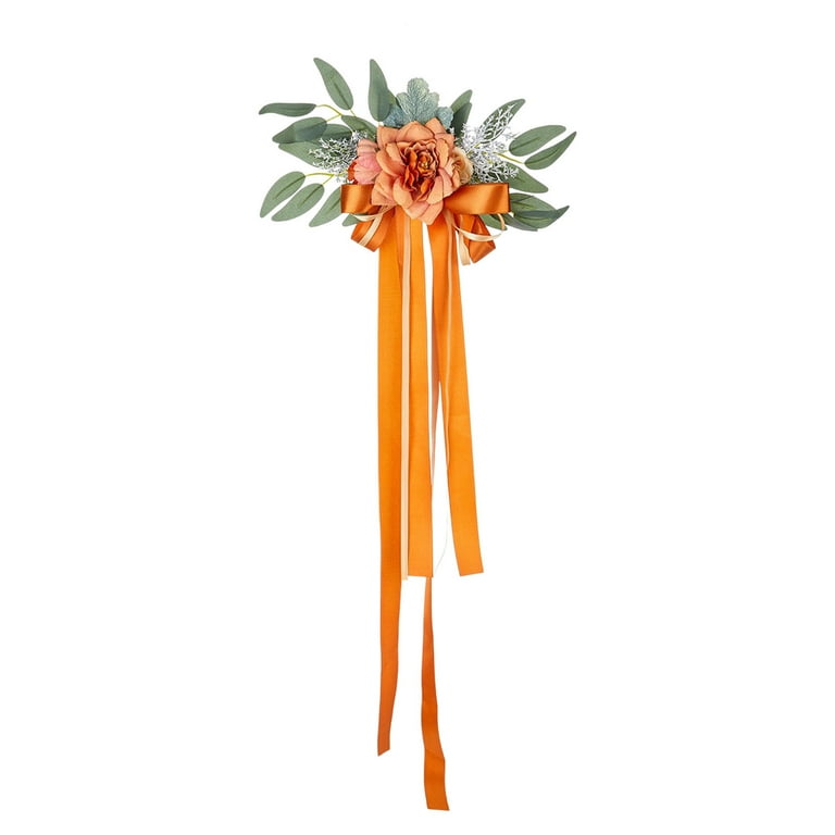 orange sash for wedding dress Flower Girl Dress in Burnt Orange with Handmade Floral Sash 15m/2T / Dress/Flower Sash