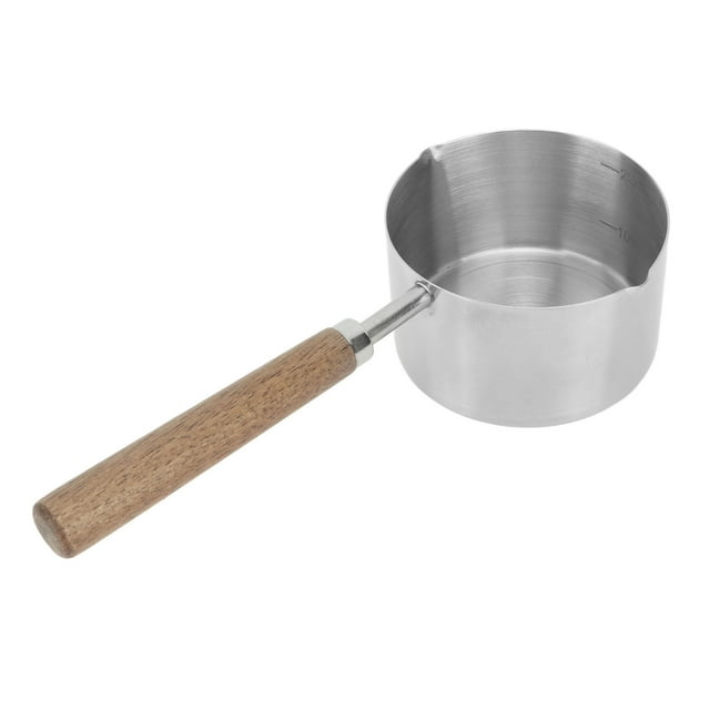 Poignée Confortable en Acier Inoxydable 304 Mini Casserole Empêche l'Échaudage Pot de Chauffe-Beurre de Lait Portable 200ml