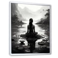 thumbnail image 2 of Designart "Meditative Woman in Lotus Pose during Yoga I" Spiritual Framed Wall Art - Global Grey Meditation Entryway Framed Wall Art, 2 of 6